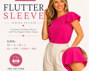 Flowing Sleeve Sewing Pattern PDF for Women XS-4XL Easy Beginner A4, Letter & A0