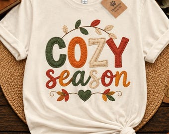 Cozy Season T-Shirt Fall Aesthetic Tee Autumn Vibes Shirt Cozy Fall Outfit Women Men Unisex Cotton