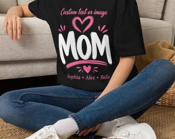 Custom MOM Shirt with Kids Names – Comfort Colors Garment-Dyed Tee