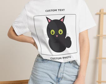 Custom Pet Photo Shirt, Comfort Colors Tee, Personalized Text Graphic