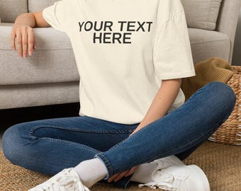 Custom Text T-Shirt | Personalized Name Tee | Vintage Style Cotton Shirt