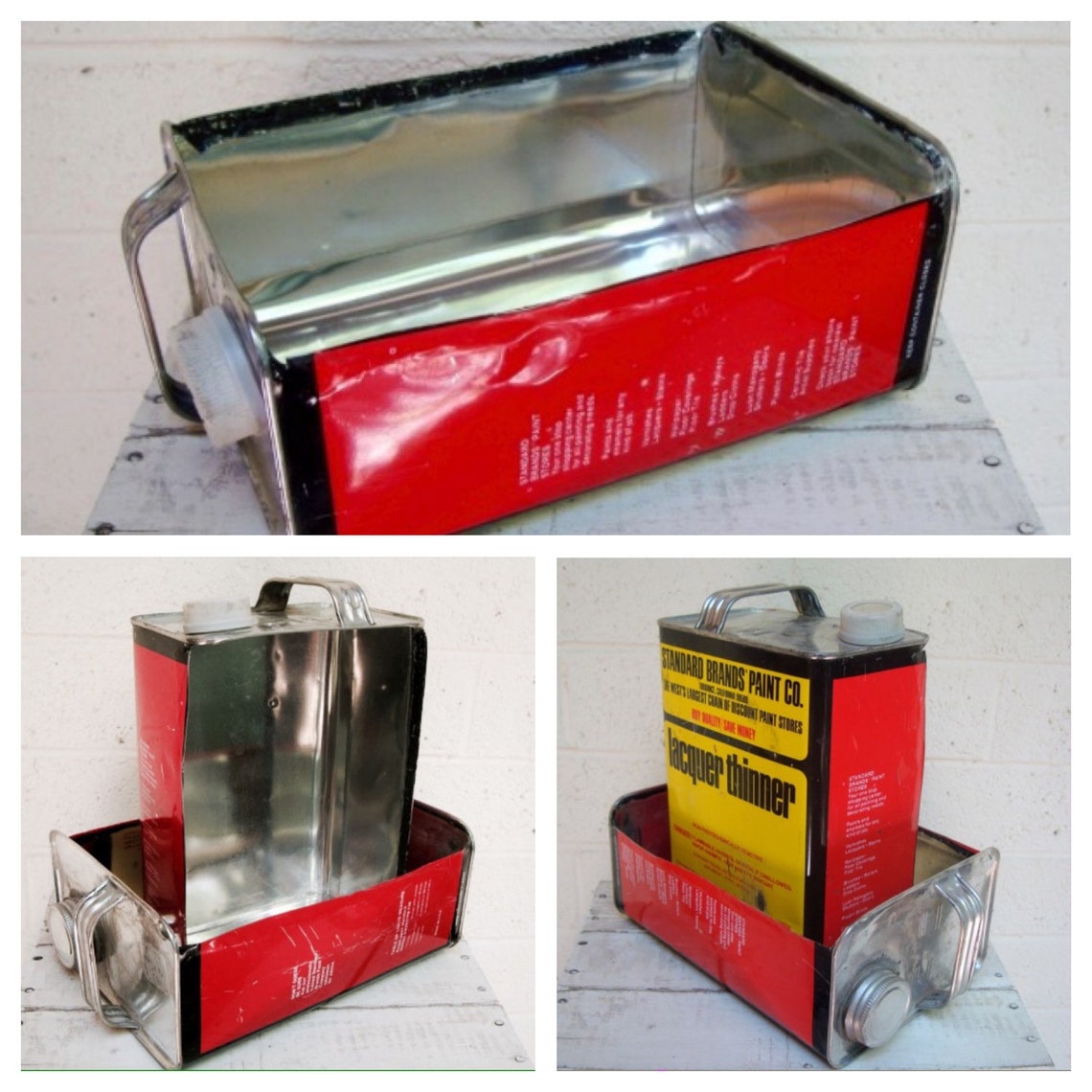 Vintage METAL Paint Can STORAGE BOX Hand Made Industrial Etsy