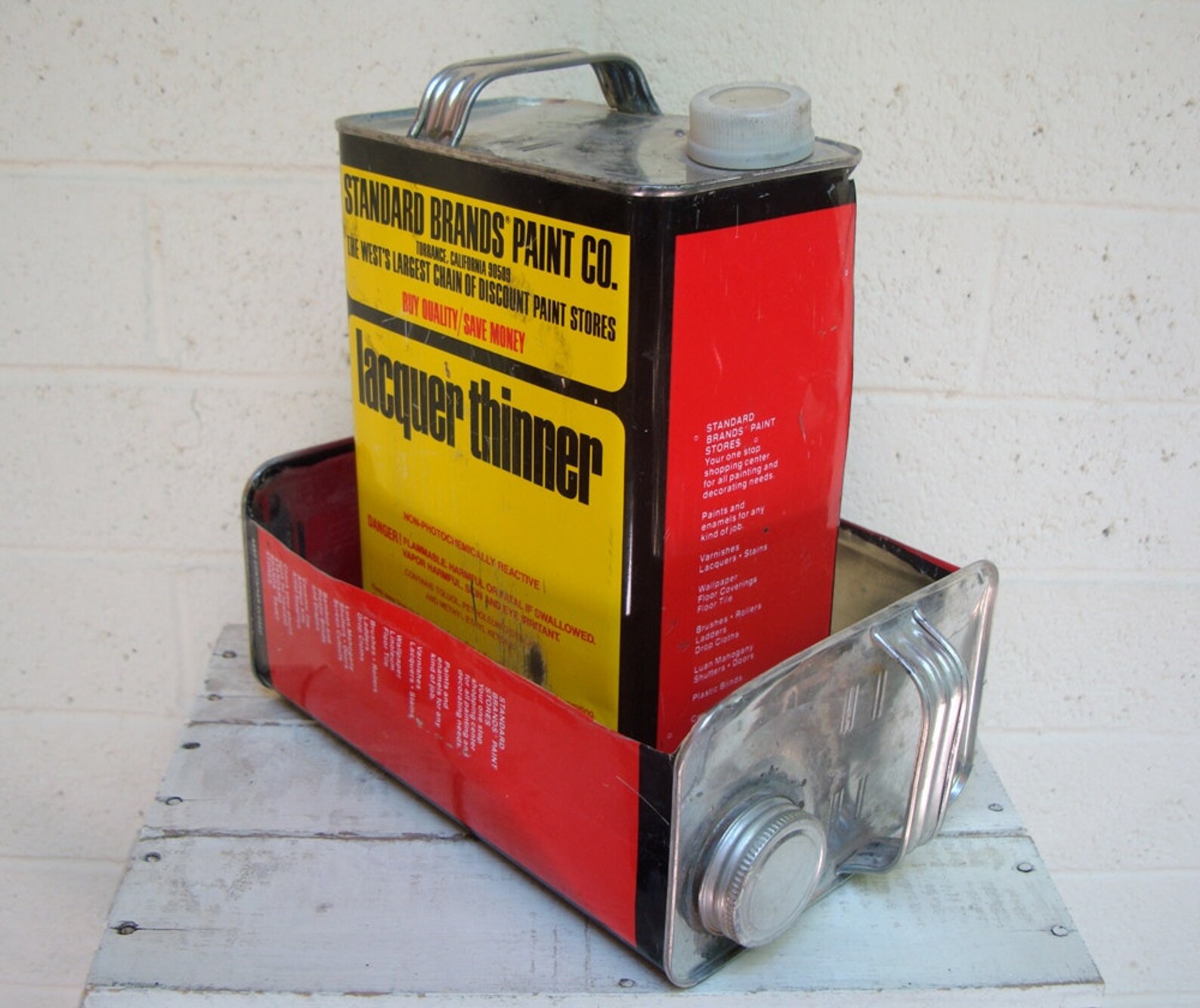 Vintage METAL Paint Can STORAGE BOX Hand Made Industrial Etsy