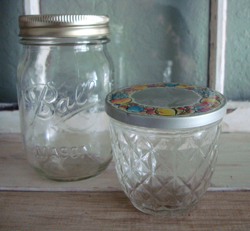 Vintage JELLY JAM Ball JARS With Metal Fruit Caps Quilted Etsy