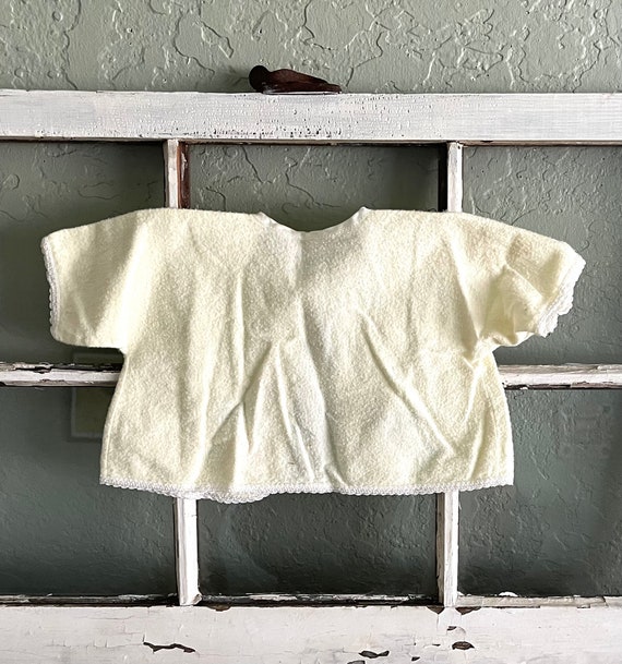 Vintage YELLOW Flannel INFANT JACKET for Baby wit… - image 9