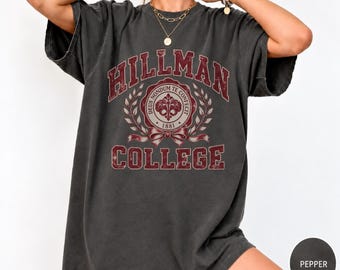 T-shirt Hillman College Comfort Colors®, t-shirt vintage HBCU, cadeau pour les fans inspiré du film « A Different World » des années 90
