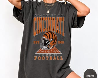 Sweat-shirt vintage de football américain des Bengals de Cincinnati, T-shirt pour les jours de match des Bengals, Sweat-shirt rétro de football américain, Cadeau pour les fans des Bengals