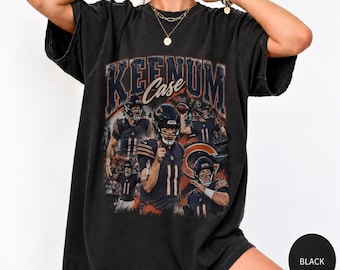 T-shirt vintage Case Keenum Chicago, T-shirt graphique rétro années 90, T-shirt pour les jours de match à Chicago, Cadeau pour les fans de football