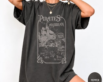 T-shirt rétro Dead Men Tell No Tales Comfort Colors®, T-shirt croisière pirate double face, cadeau nautique vintage 1967
