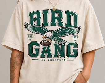 T-shirt de football « Bird Gang », T-shirt Comfort Colors pour les jours de match, T-shirt vintage « Eagle Football », T-shirt « Fly Together », Cadeau pour les fans de football