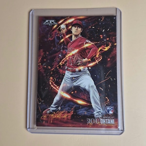 2018 Shohei Ohtani Custom Anime Flame Throwers Fire and Coming Attraction Rookie RC (fram/bak)