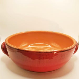 Servierschale „Rot-Schwarzer Farbverlauf“ von De Silva Italy • Modernistisches Keramik-Mittelstück aus den 1970er Jahren