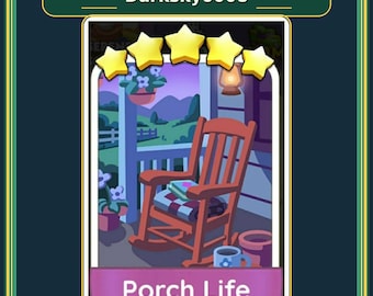 1 x Set Porch Life 18 adesivi Monopoly Go 5 stelle