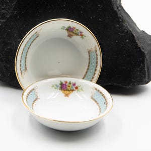 Vintage Chinese Porcelain Sauce Bowls: Floral Oriental Kitchen Decor