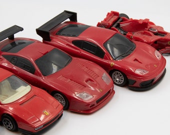 Collectible Red Ferrari Instant Collection 5 Pcs, Italian Car Replica, Scale 1/43 & 1/38, Retro Car Decoration, Collection Car, Gift for Him