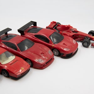 Collectible Red Ferrari Instant Collection 5 Pcs, Italian Car Replica, Scale 1/43 & 1/38, Retro Car Decoration, Collection Car, Gift for Him