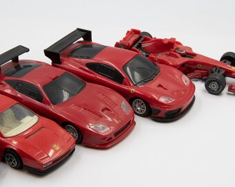 Samlarbil Röd Ferrari Instant Collection 5 st, Italiensk bilreplika, Skala 1/43 och 1/38, Retro bildekoration, Samlarbil