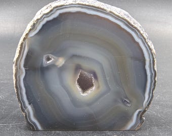 Natural Druzy Agate Geode, Healing Crystal Stone, Geode Rock Decor and Collection