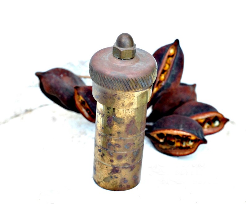 Small Brass Pepper Mill Original Retro Greek Spice Mill Salt Etsy Israel