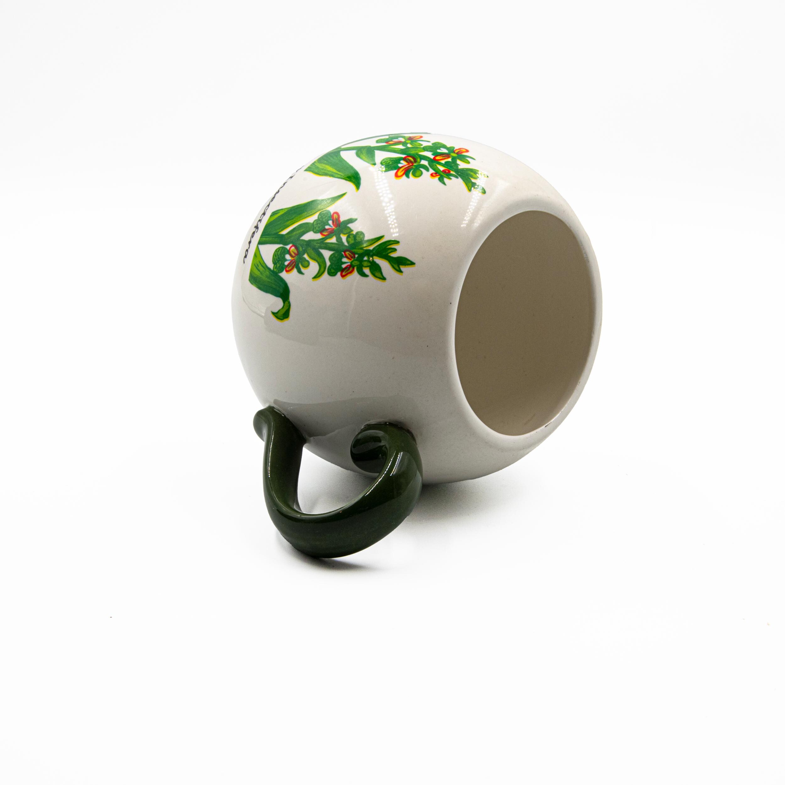 Agatha's Bester Large Teacup With Orchid Decoration, White and