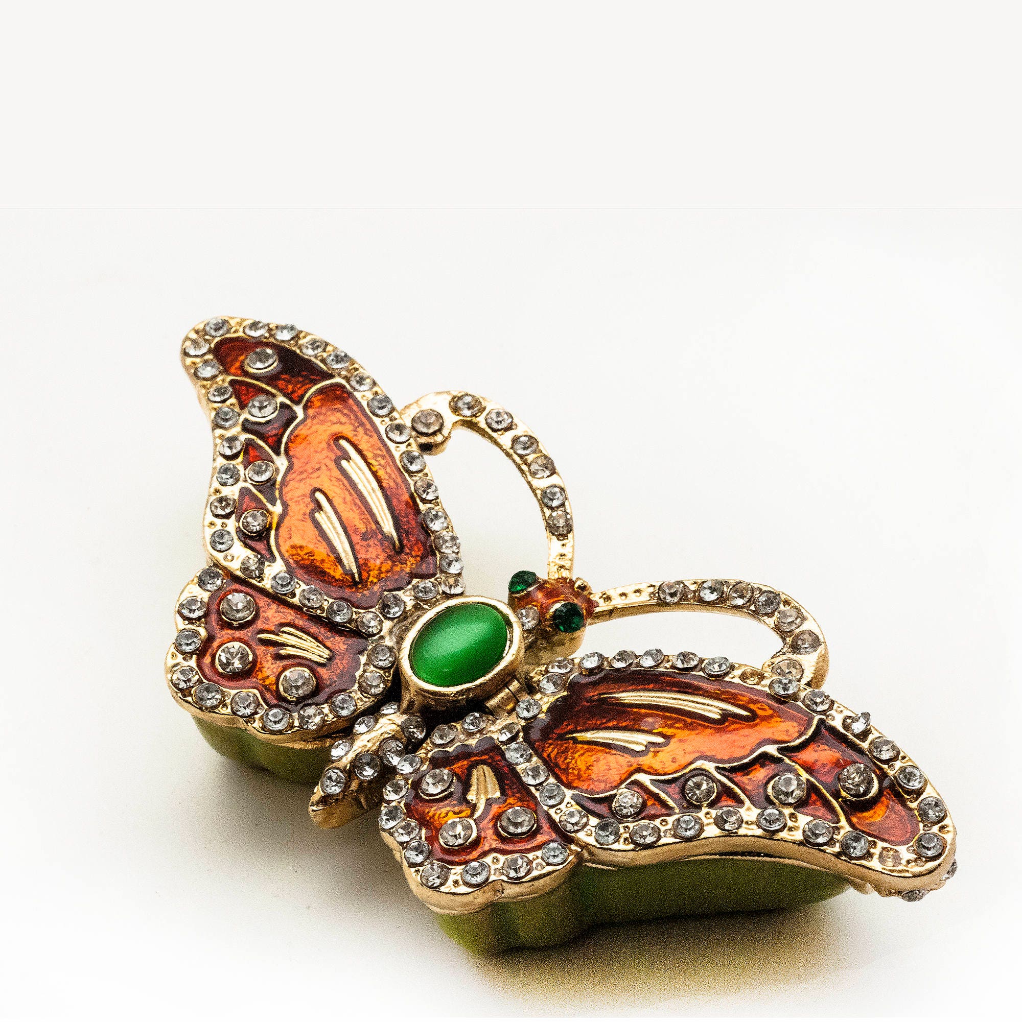 Vintage Butterfly Trinket Box Small Decorative Enameled and Etsy