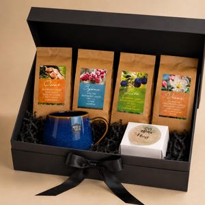 Carpathian Kräutertee Geschenk-Set mit Honig & Tasse | Loseblatt-Samplerbox