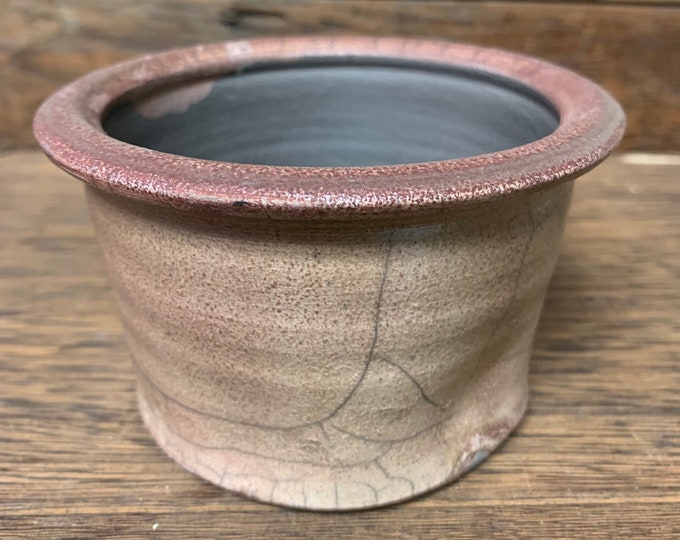 Handmade pottery raku succulent pot, flowerpot, planter