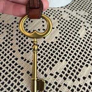 FOSSIL Genuine Leather Y2K Backpack Original Key Fob Bag Charm Fossil Keychain Leather Soft Pink Orange Tag Silver Tone Key  main image 3