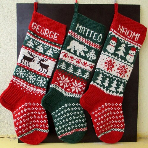 Hand Knit Christmas Stockings Etsy