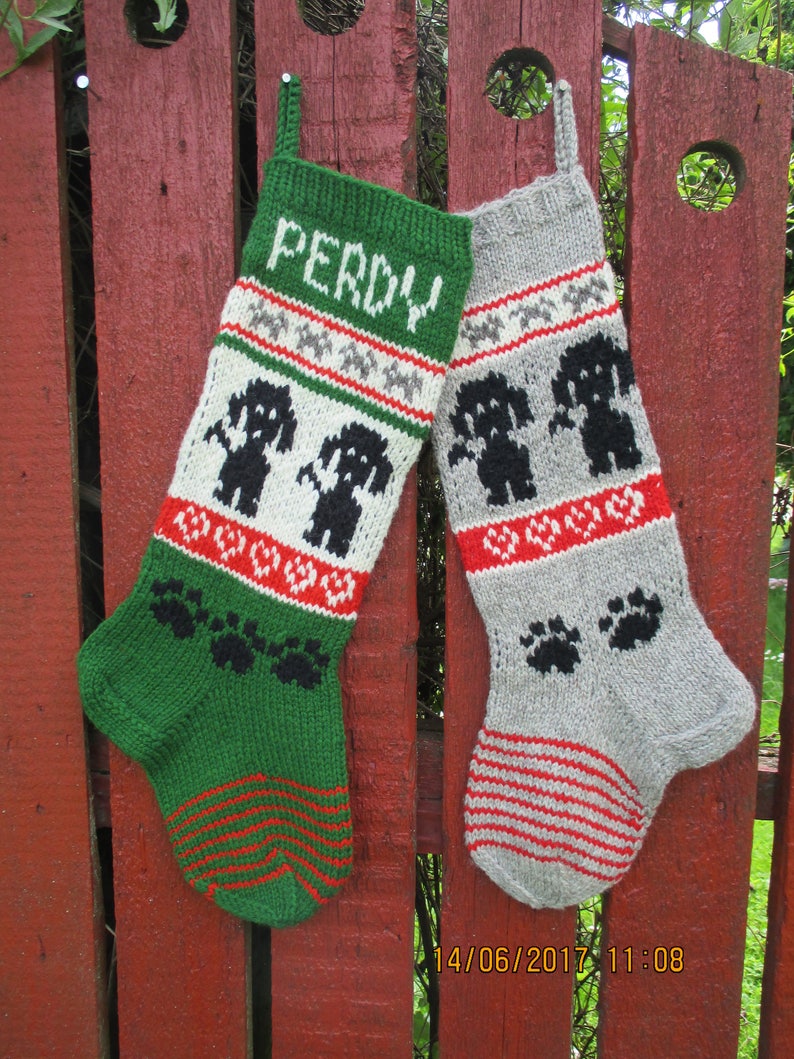 Pet Christmas Stockings for Dogs Cats Personalized Hand Knit Etsy
