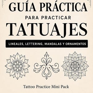Mini pack de práctica de tatuaje | Hojas imprimibles de stencil | Líneas simples, símbolos pequeños y formas básicas