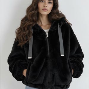 Faux Fur Oversized Jacket Plus Size Winter Coat Chocolate Furry Outerwear Warm Women Apparel