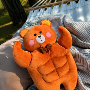 Muscular Teddy Bear Plush Pillow Abs Bear Bodybuilder Cushion Cute Sofa Decor Gift style 3