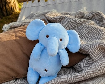 Soft Blue Elephant Plush Keychain Cute Hanging Toy Bag Charm Car Decor Emotional Gift