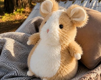 Soft Plush Hamster Cute Stress Relief Stuffed Mouse Toy Bag Charm Kawaii Desk Decor Gift