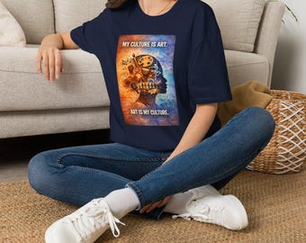 My Culture Is Art T-shirt, cultureel schedelpalet grafisch T-shirt, esthetische schilder kunstliefhebber cadeau, levendige kunstenaarskleding, creatieve top