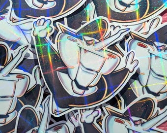 Sticker vinyle holographique Spamton G. Spamton