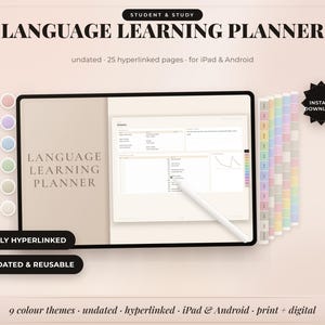 Agenda per l'apprendimento delle lingue, strumento per il monitoraggio del vocabolario, diario di studio (PDF digitale)