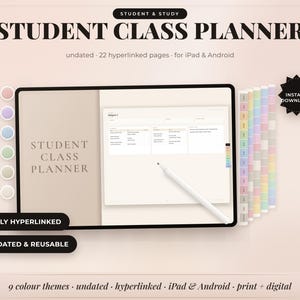 Planificador de clases para estudiantes, registro de tareas, horario escolar (descarga digital)