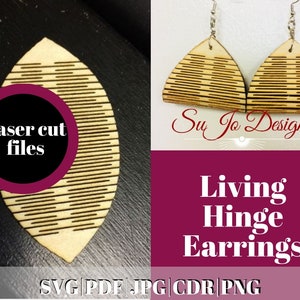 Living Hinge Earrings- vector cut file for laser svg|pdf|jpg|cdr|png