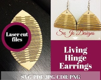Living Hinge Earrings- vector cut file for laser svg|pdf|jpg|cdr|png