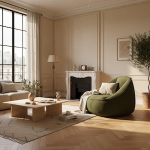 Corduroy Bean Bag Lounge Chair | Cozy Lazy Reading Accent Chair | Soft Floor Chair for Living Room, Bedroom & Dorm