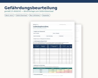 Risk assessment according to ArbSchG §5