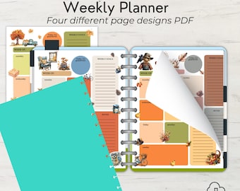 Thanksgiving Weekly Planner Printable Organizer November Schedule Goal Tracker Gratitude Journal Page Template Digital Download Binder
