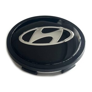 4 items 65mm / 60mm Hyundai wheel center hub caps covers Chrome Logo 2.56 inch