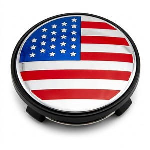 4 pièces 61 mm/57 mm Drapeau des États-Unis d'Amérique enjoliveurs de moyeu de roue chromés Couvre-jantes en alliage 2,40 pouces