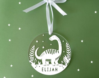 Personalized Holiday Ornaments - Dinosaur - Acrylic Christmas Ornaments