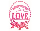 All You Need is Love - création originale de Papercut - 5 x 7 Fine Art Print - rose ou rouge