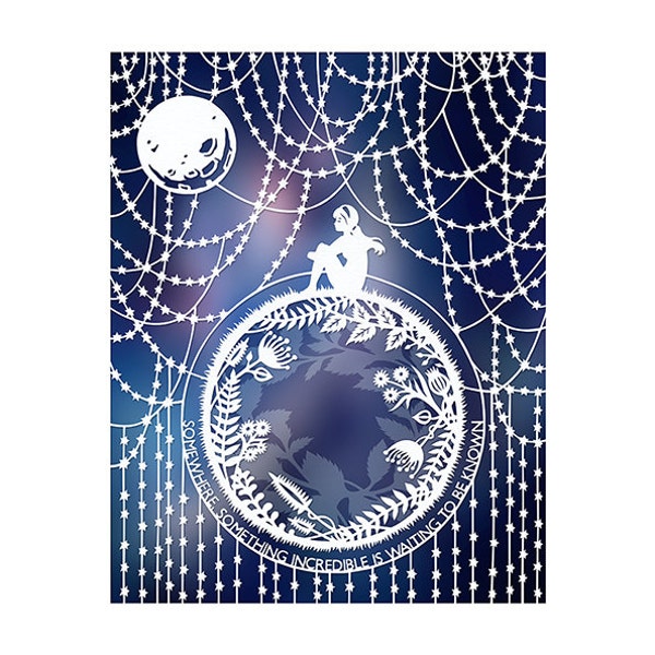Cosmos - 8x10 Print of Original Papercut Illustration  - Fine Art Print - Space and Stars