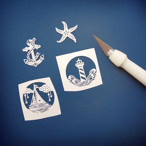 Papercut Lighthouse Necklace Original Handcut Paper in Glass - Etsy